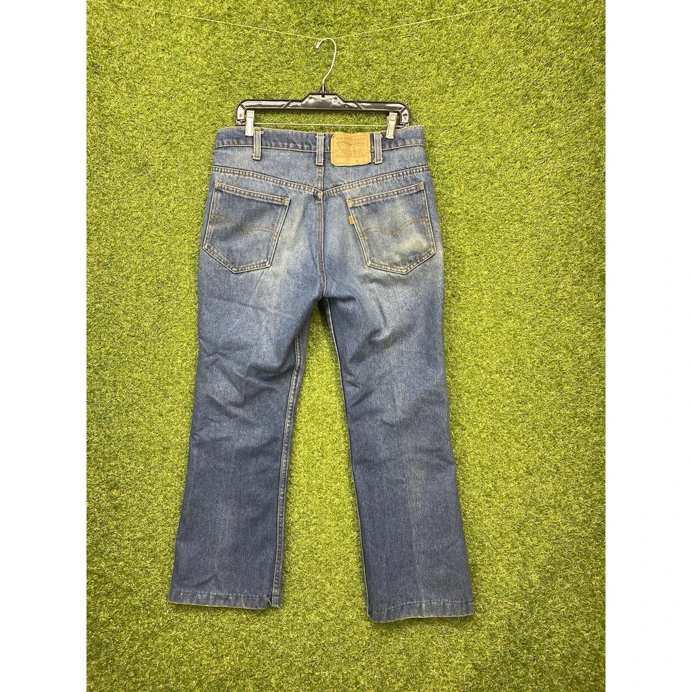 Vintage 516 Levis Bootcut Flared Jeans Mens 34x30 Medium-Wash Chain-Stitch 90s